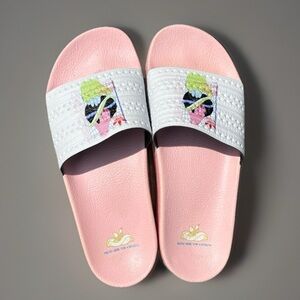 Adidas Adilette “You’re Here for a Reason” Slides Sandals size 9 women’s EUC